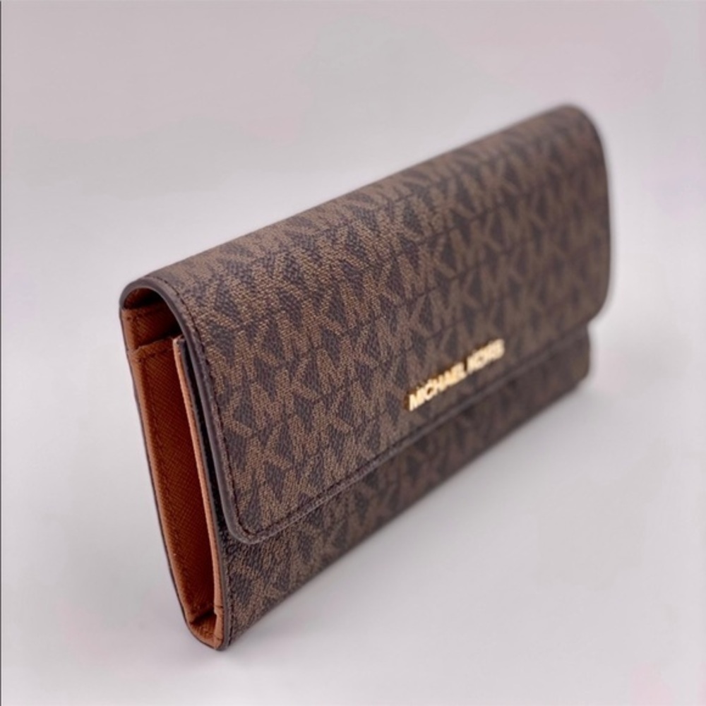 Michael Kors Jet Set Trifold Wallet Brown - Picture 3 of 9